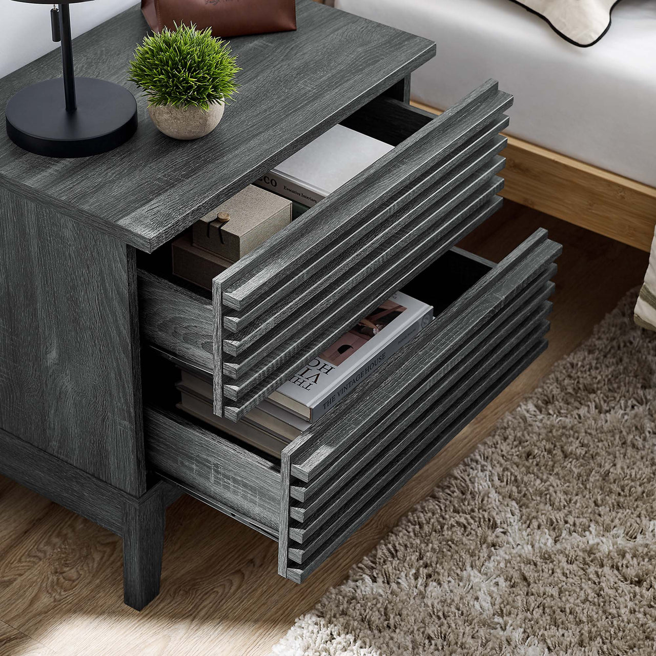 Ventra Nightstand, Medium, Charcoal