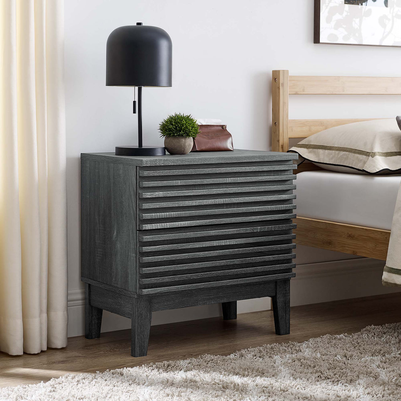 Ventra Nightstand, Medium, Charcoal