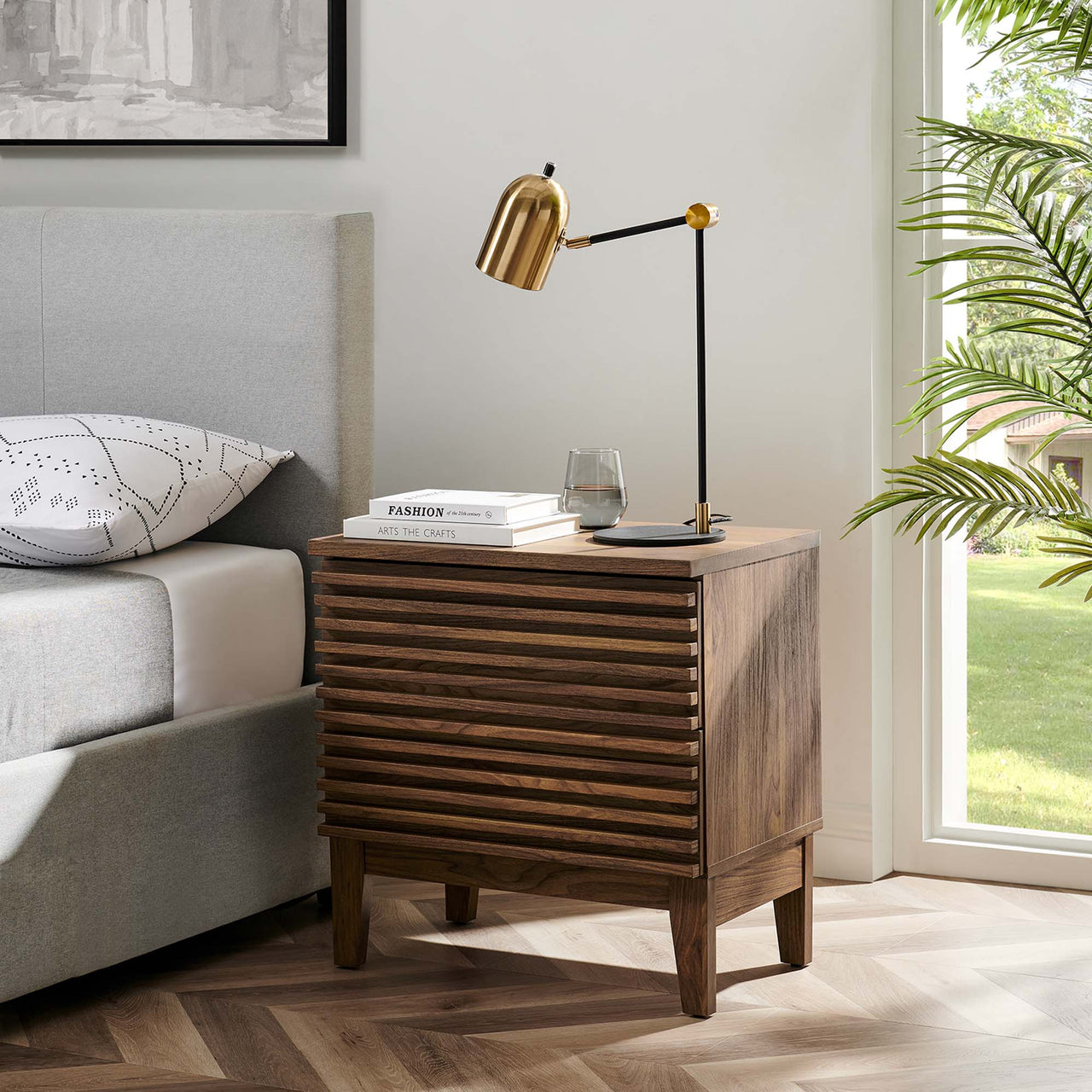 Ventra Nightstand, Medium, Walnut