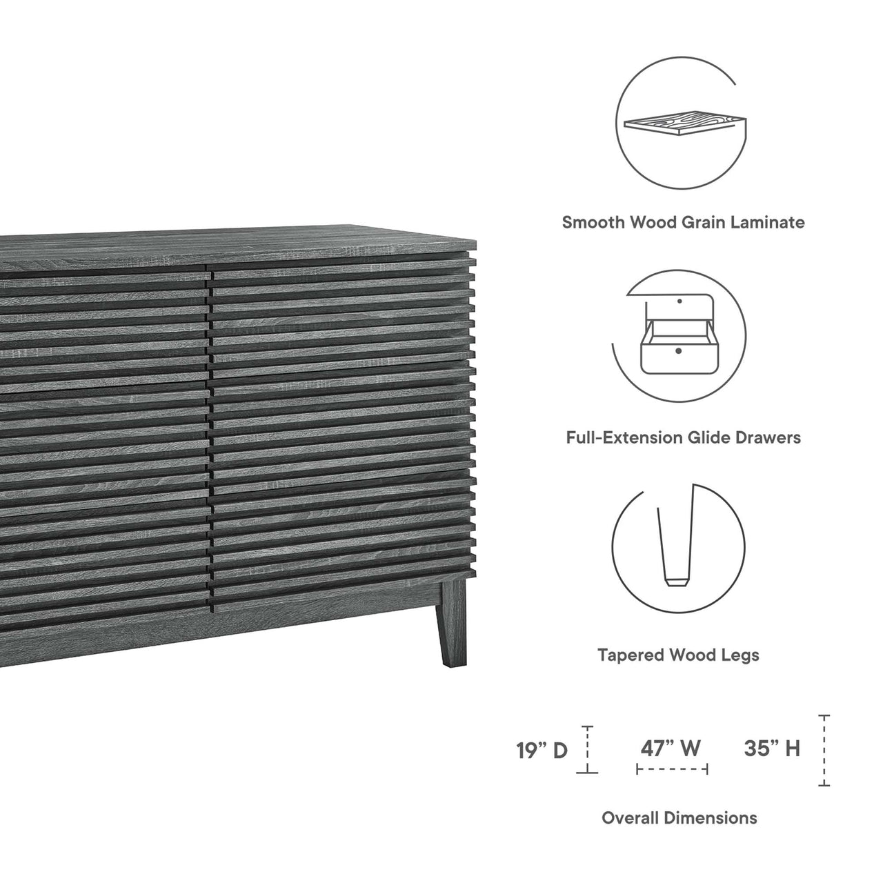 Ventra Dresser, Small, Charcoal