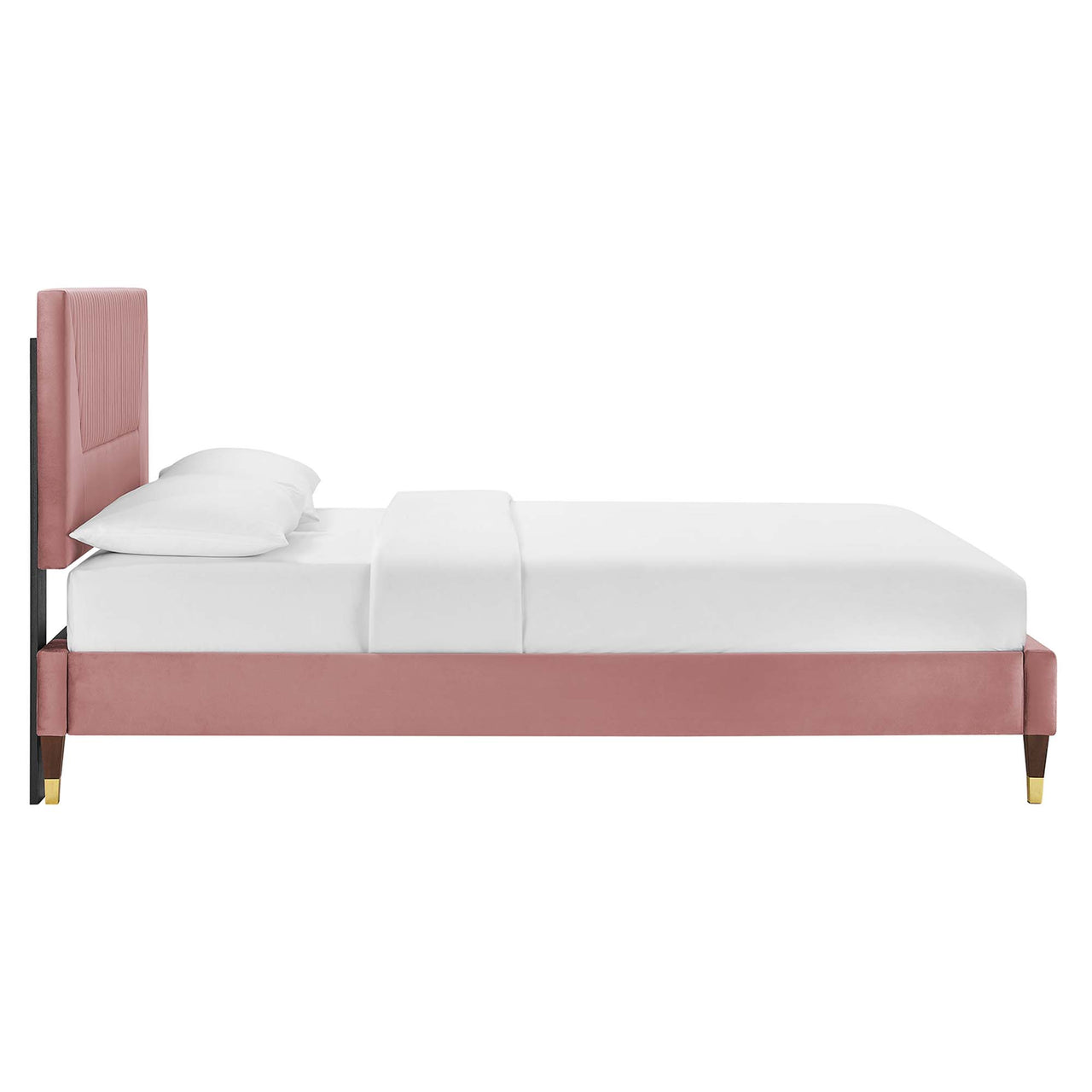 Seraphine Velvet King Platform Bed, Dusty Rose