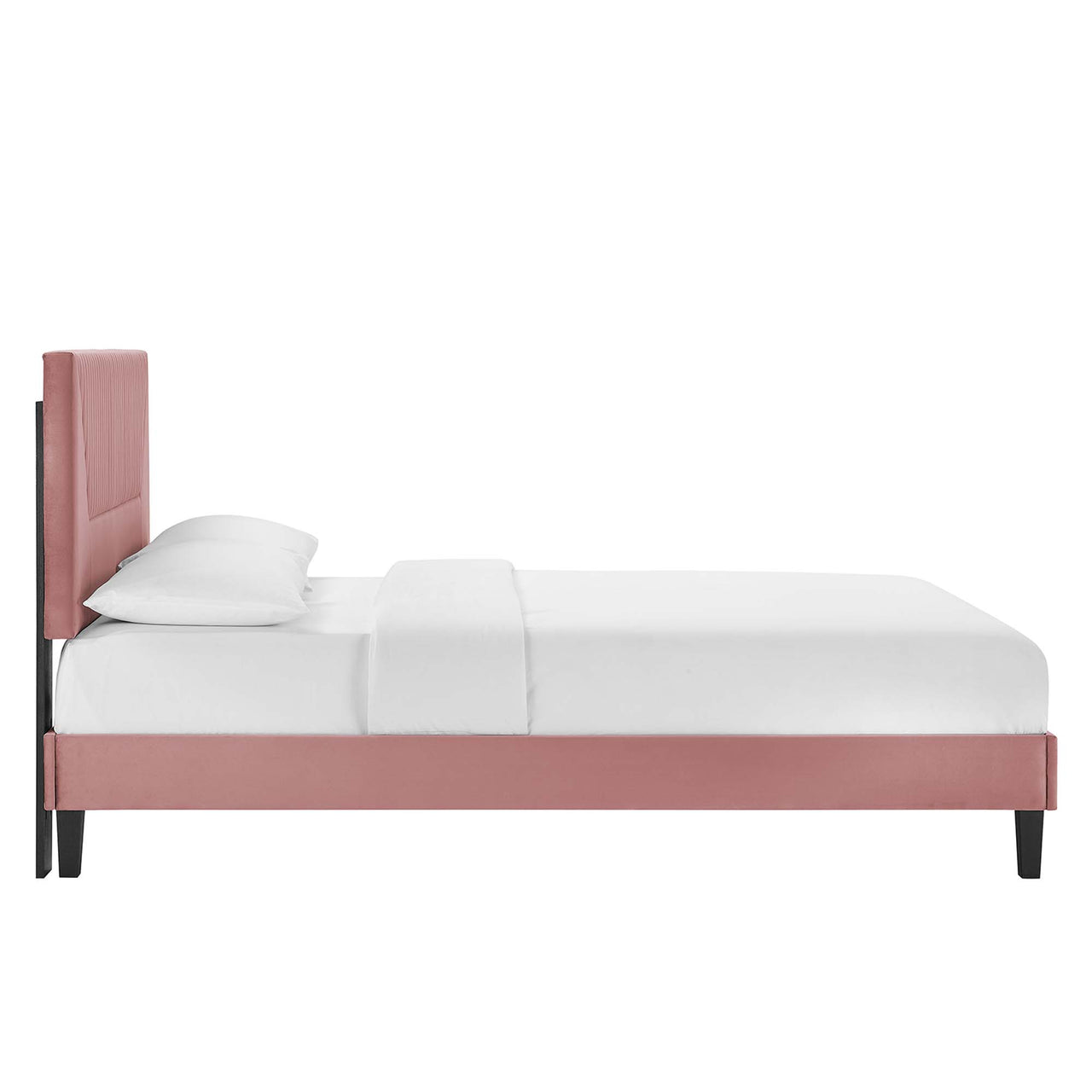Seraphine Velvet King Platform Bed, Dusty Rose