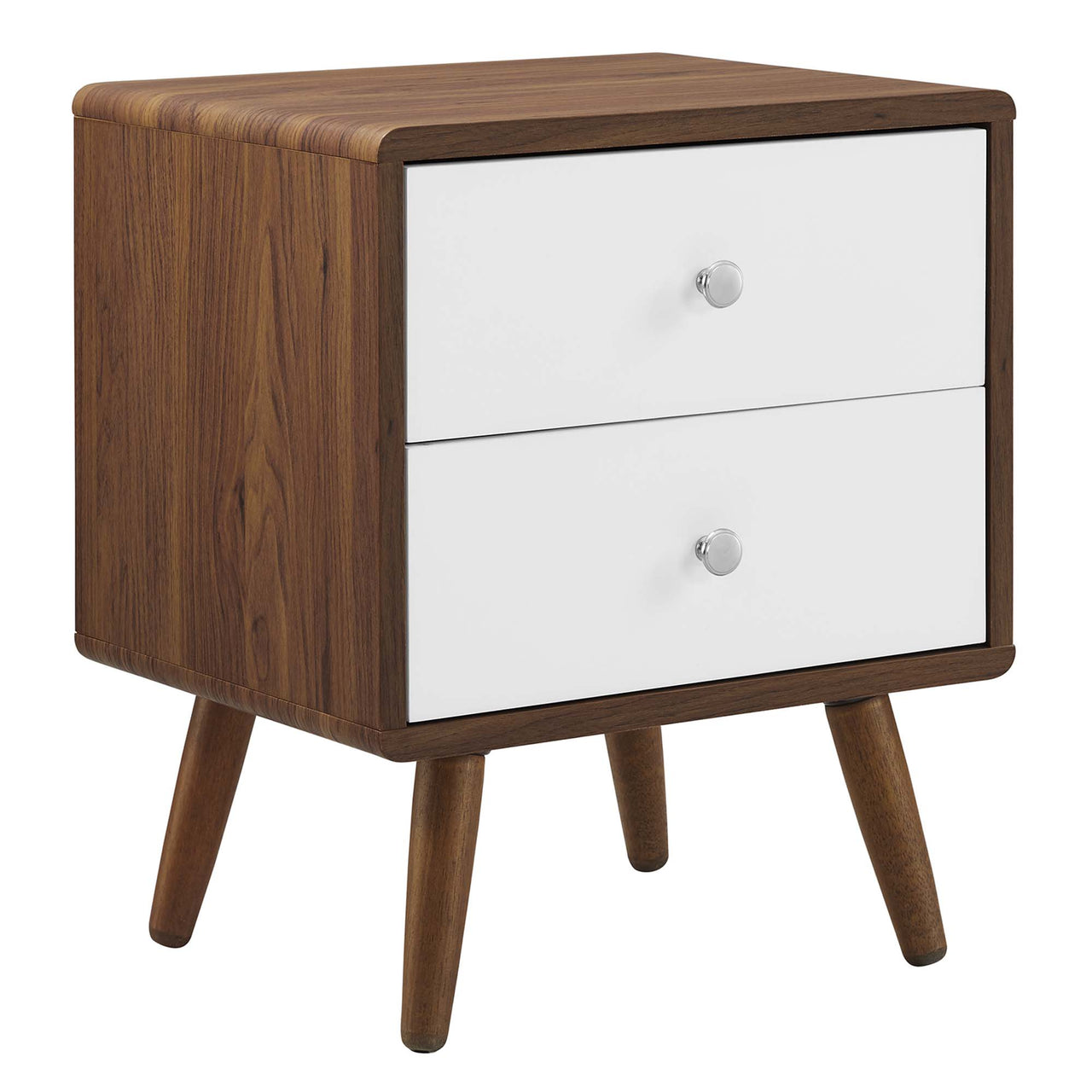 Erisen Nightstand, Large, Walnut & White