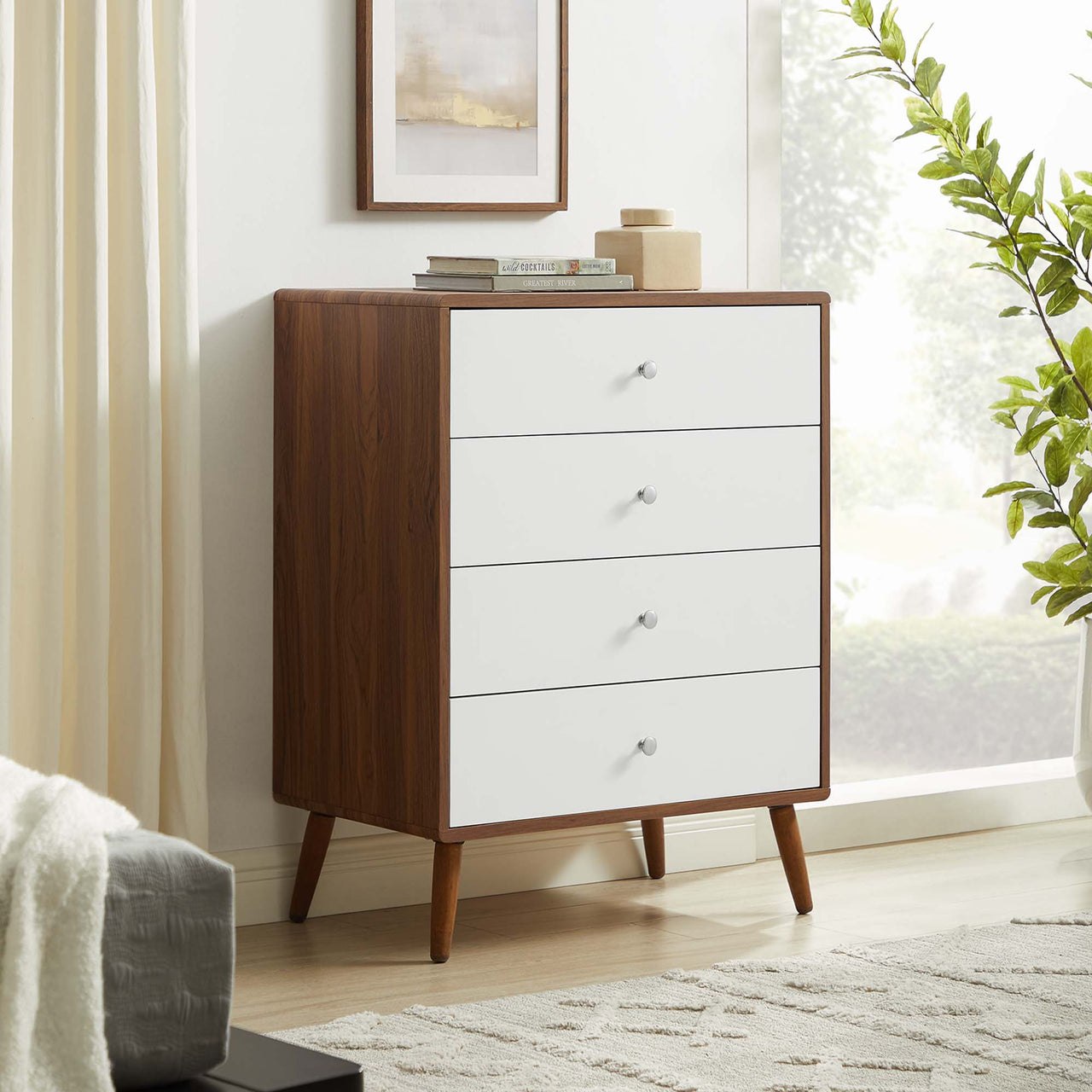 Erisen Chest, Medium, Walnut & White