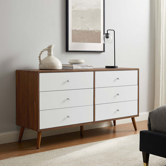 Erisen Dresser, Large, Walnut & White