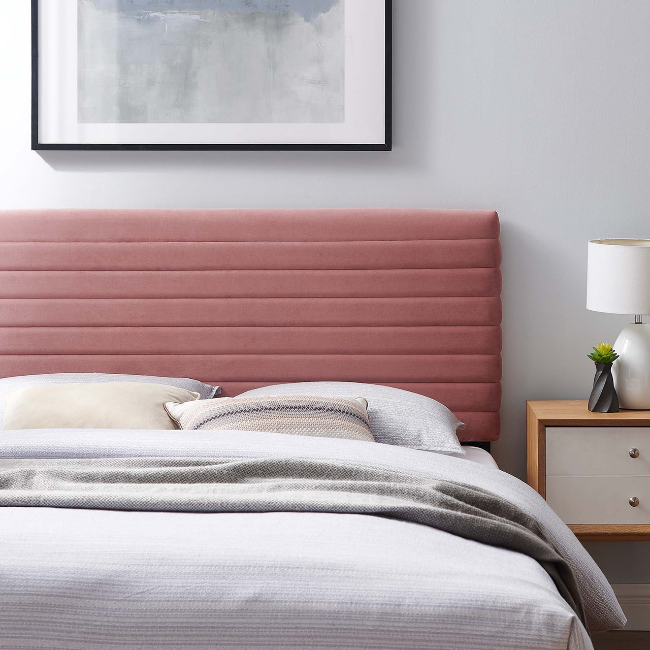 Layered Full | Queen Headboard, Dusty Rose