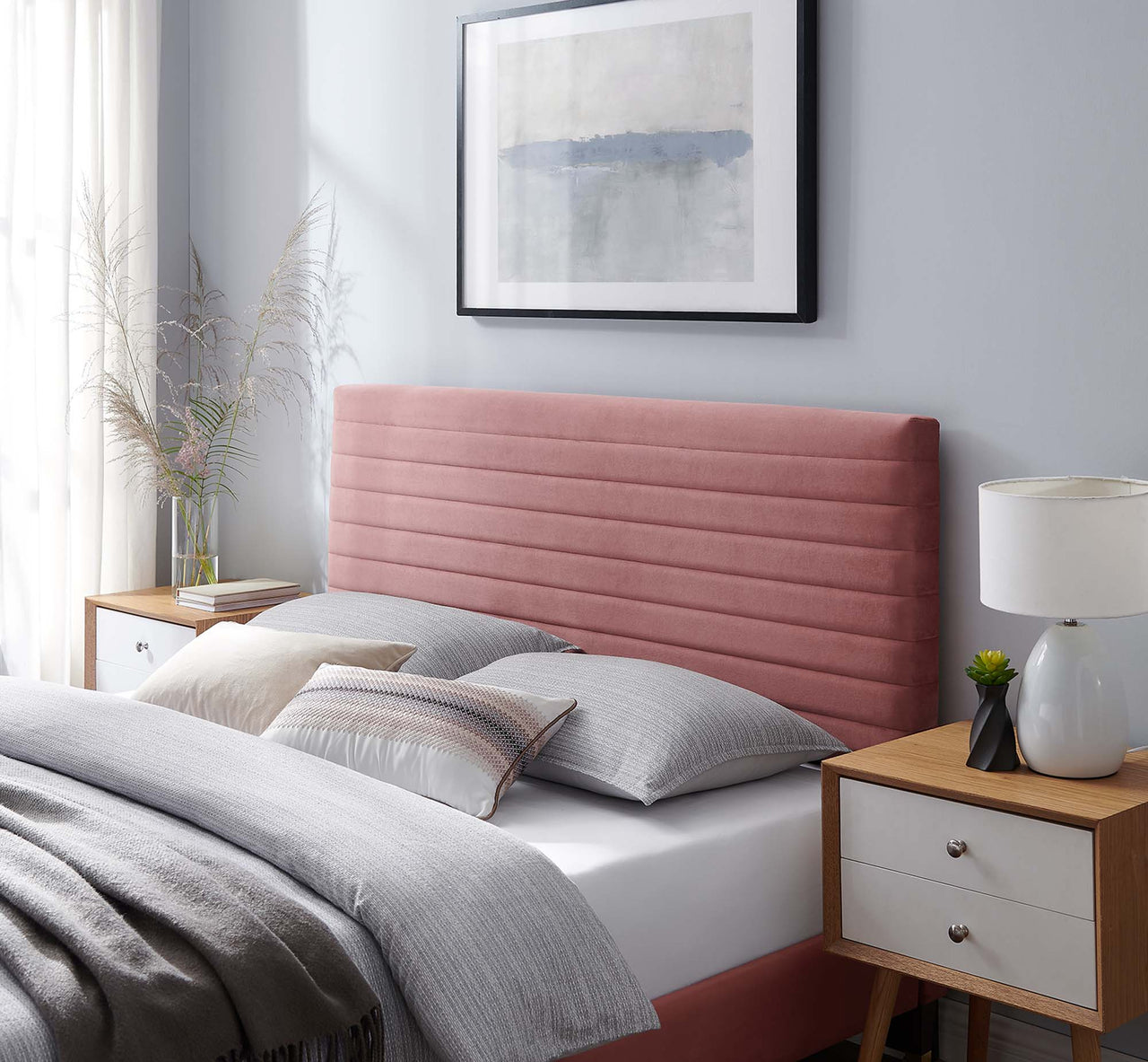 Layered Full | Queen Headboard, Dusty Rose