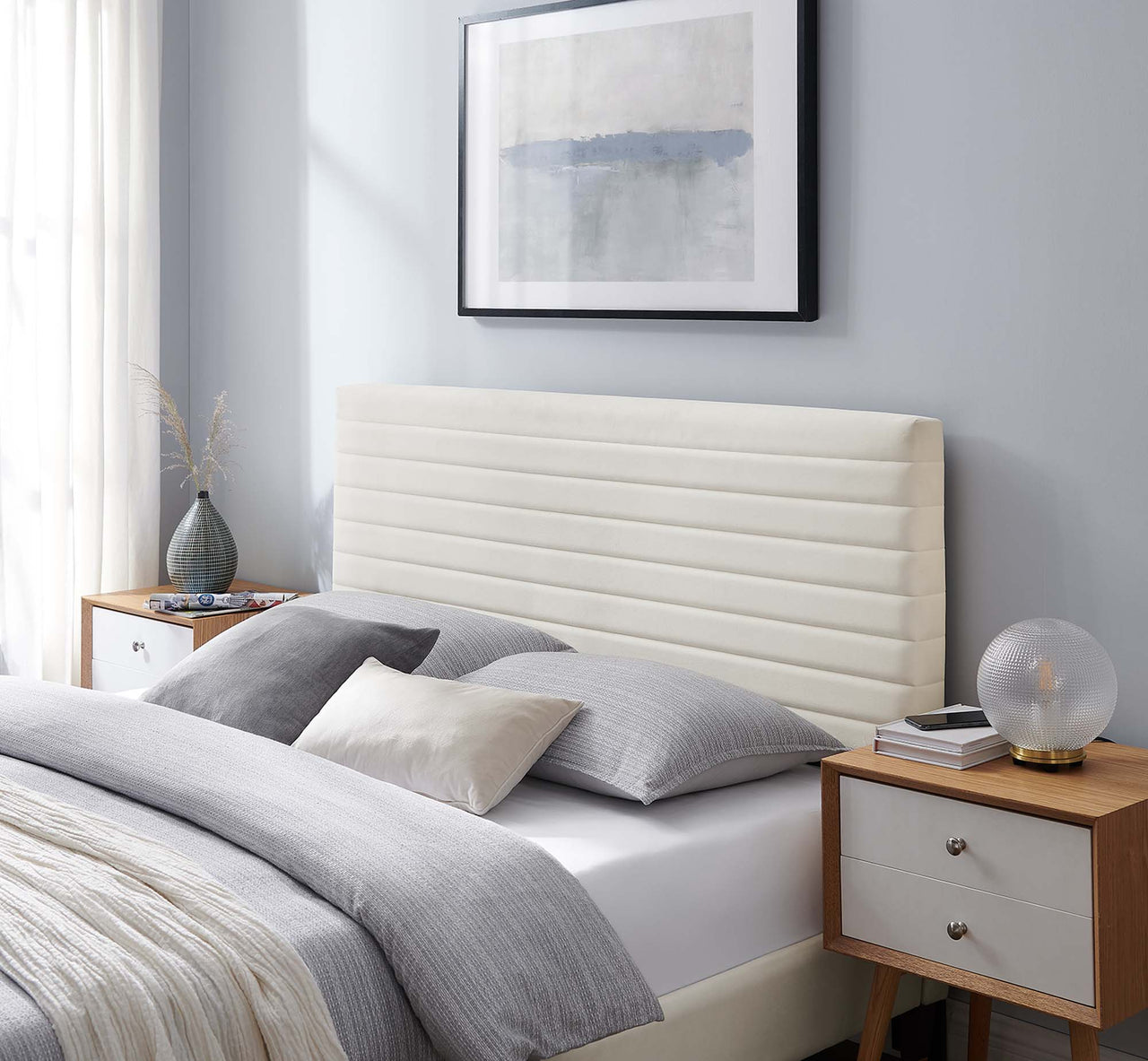 Layered Full | Queen Headboard, Ivory