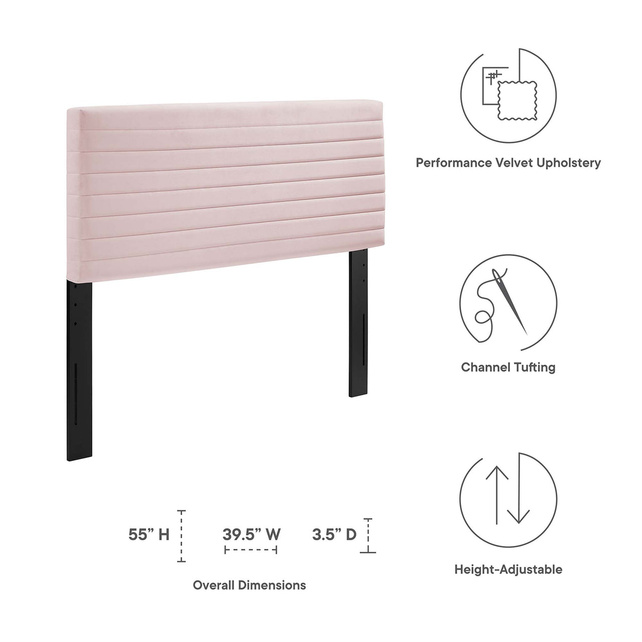 Layered Full | Queen Headboard, Pink