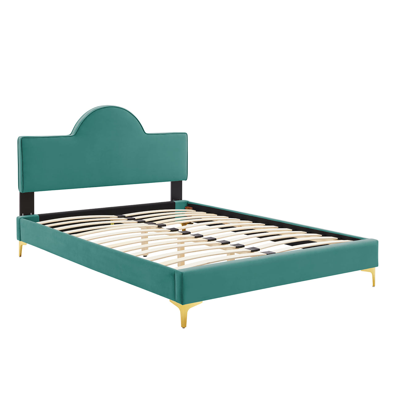 Twilight Upholstered Velvet King Bed, Teal