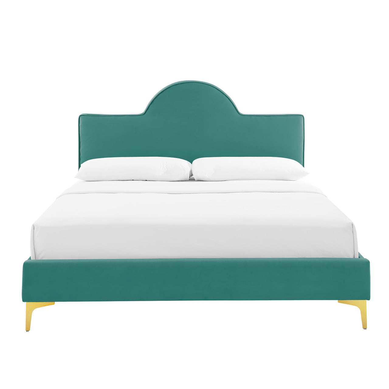 Twilight Upholstered Velvet King Bed, Teal