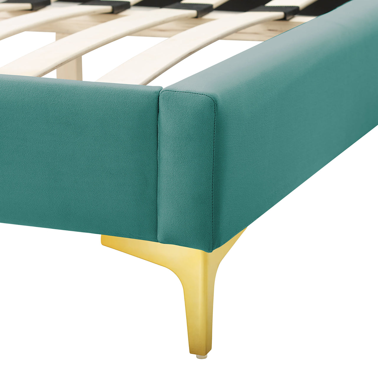 Twilight Upholstered Velvet King Bed, Teal