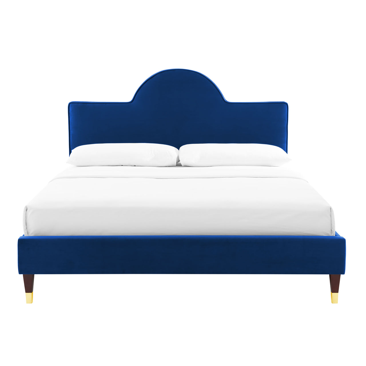 Arise Upholstered Velvet Full Bed, Navy
