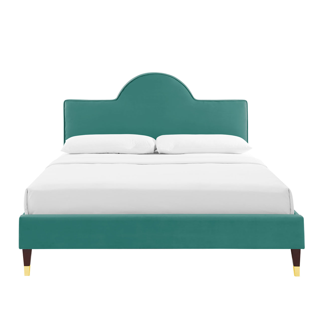 Arise Upholstered Velvet Full Bed, Teal
