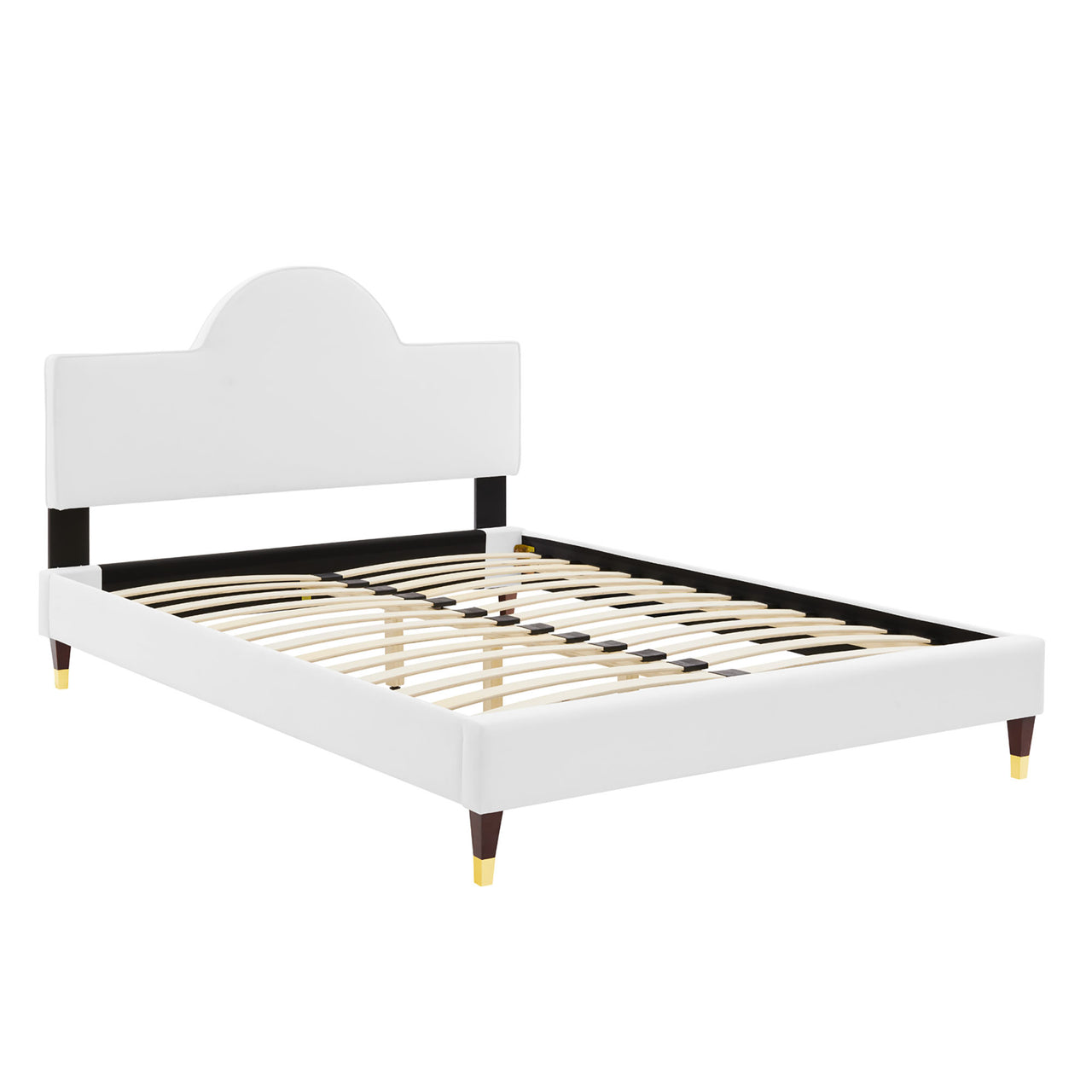 Arise Upholstered Velvet King Bed, White
