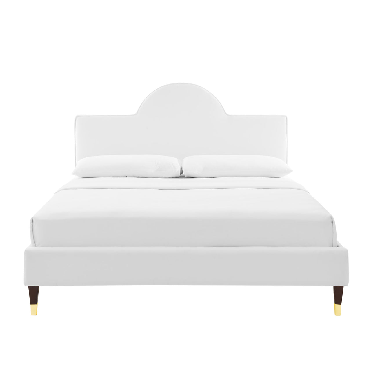 Arise Upholstered Velvet King Bed, White