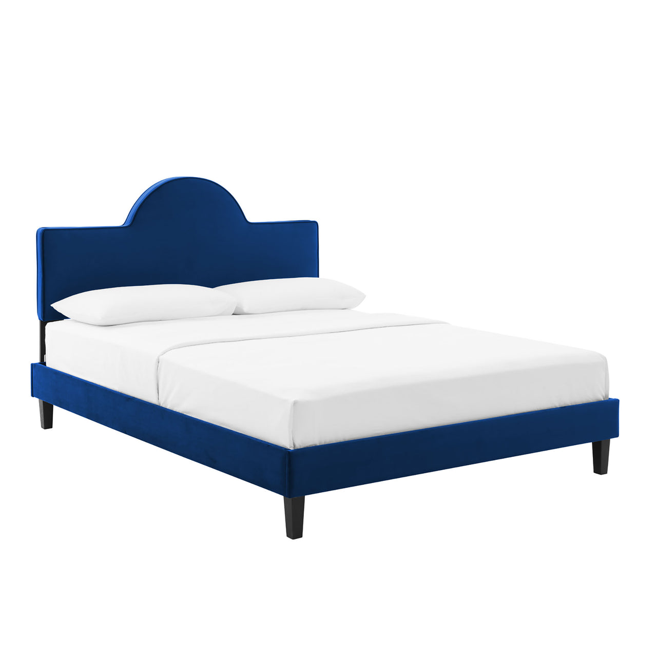 Dusk Upholstered Velvet King Bed, Navy