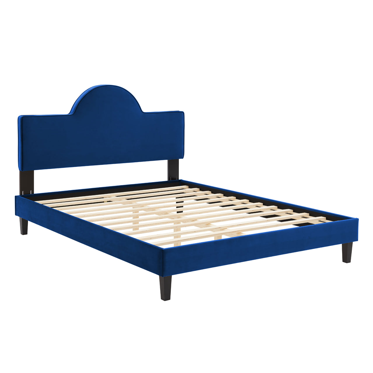 Dusk Upholstered Velvet King Bed, Navy
