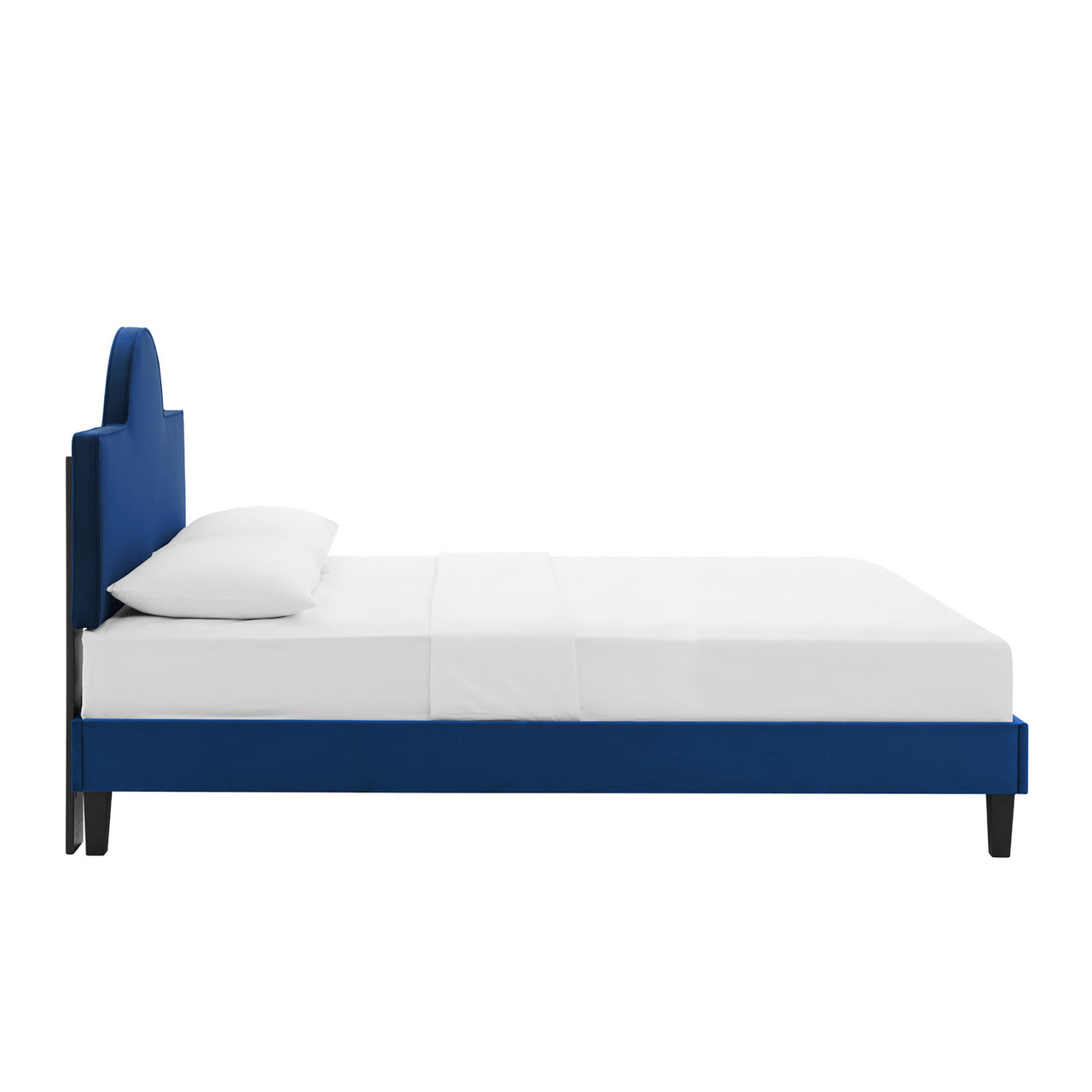 Dusk Upholstered Velvet King Bed, Navy
