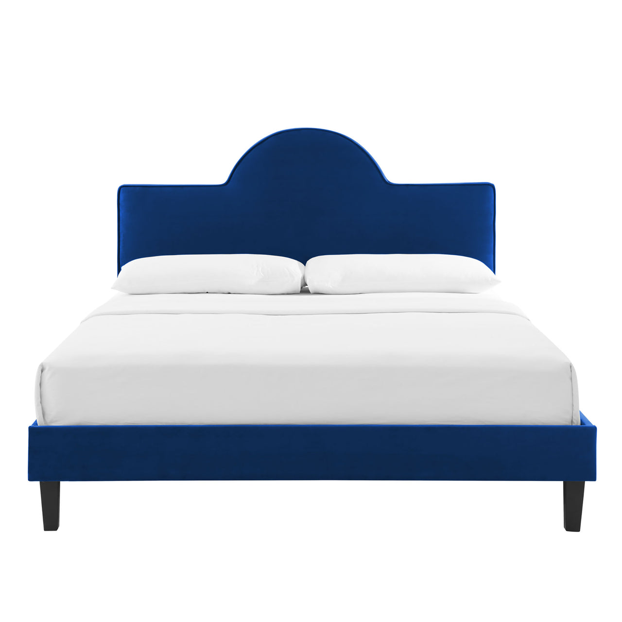 Dusk Upholstered Velvet King Bed, Navy