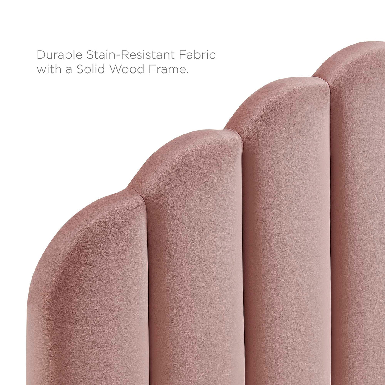 Tiara Velvet Twin Platform Bed, Dusty Rose
