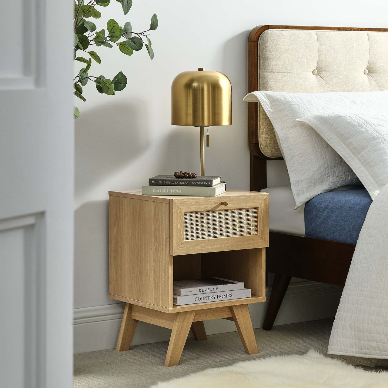 Marra 1-Drawer Nightstand, Oak
