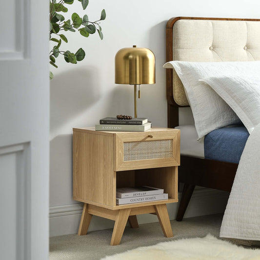 Marra 1-Drawer Nightstand, Oak