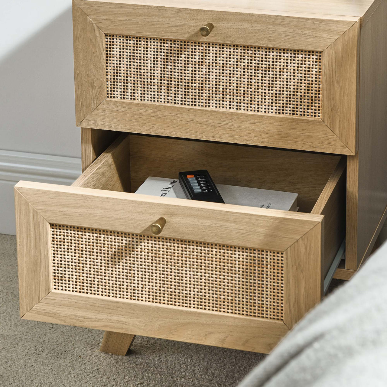 Marra 2-Drawer Nightstand, Oak