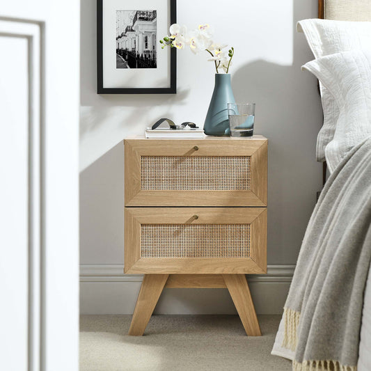 Marra 2-Drawer Nightstand, Oak