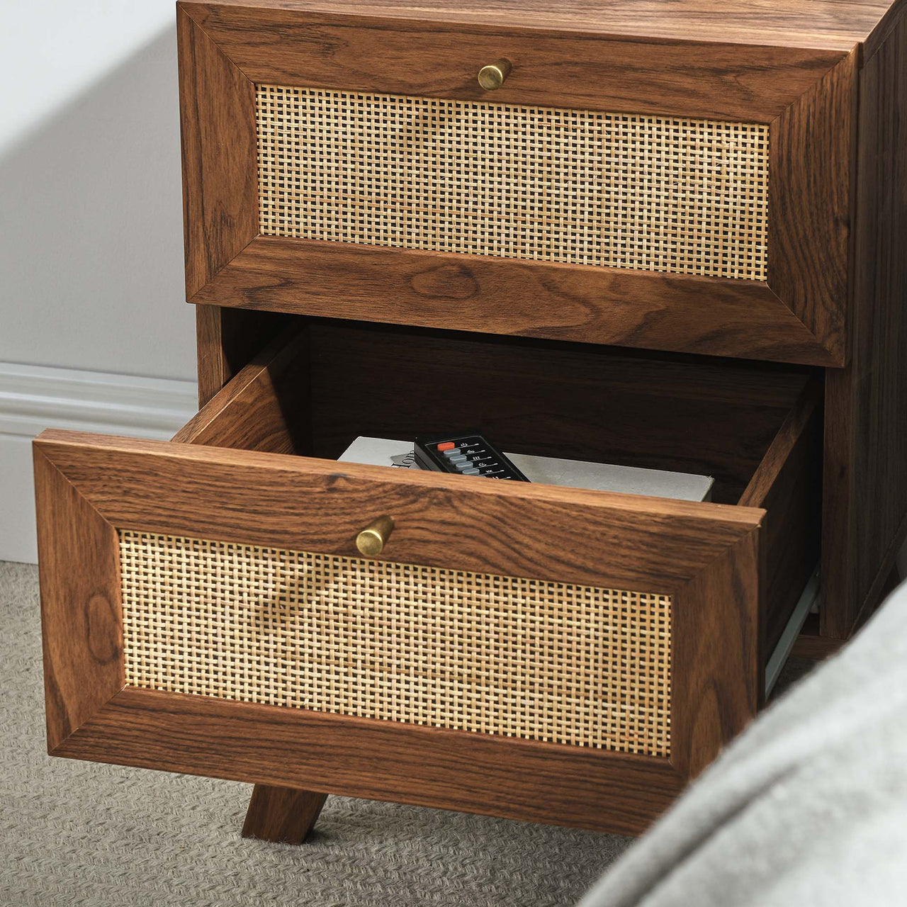Marra 2-Drawer Nightstand, Walnut