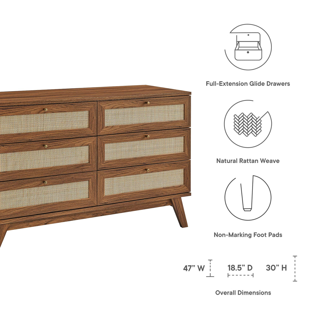 Marra Dresser, Medium, Walnut