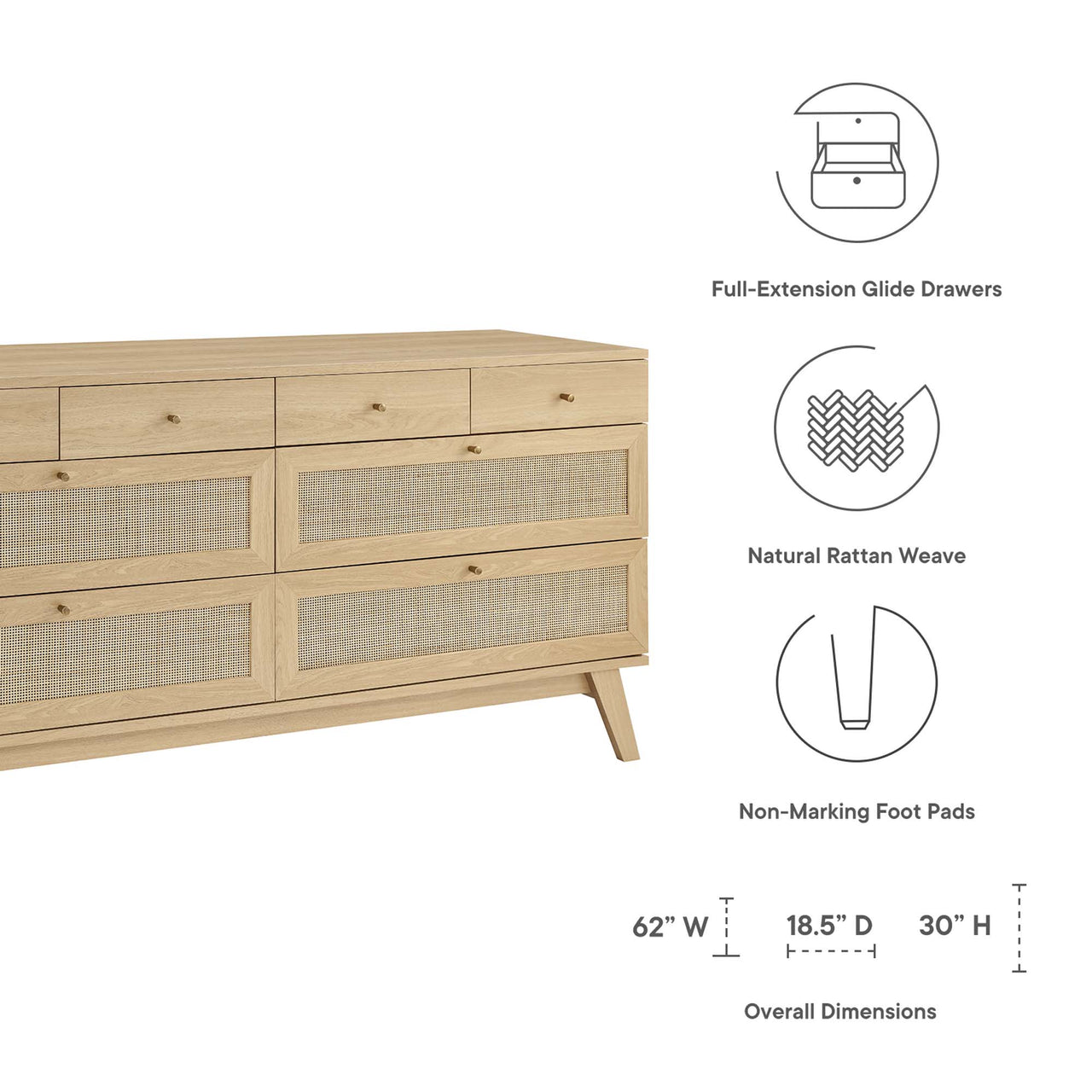 Marra Dresser, Large, Oak