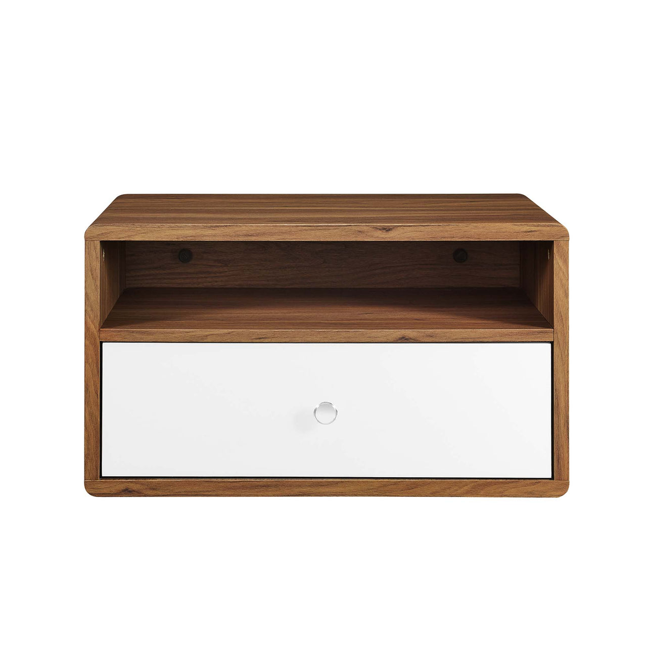 Erisen Floating Nightstand, Walnut & White