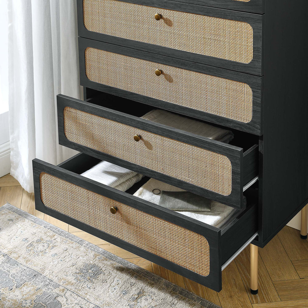 Calden 5-Drawer Chest, Black