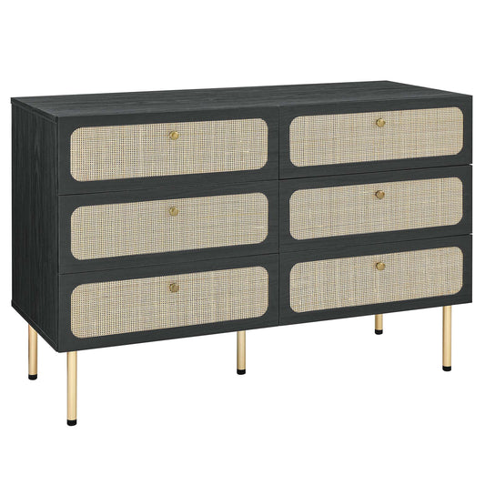 Chaucer 6-Drawer Compact Dresser, Black