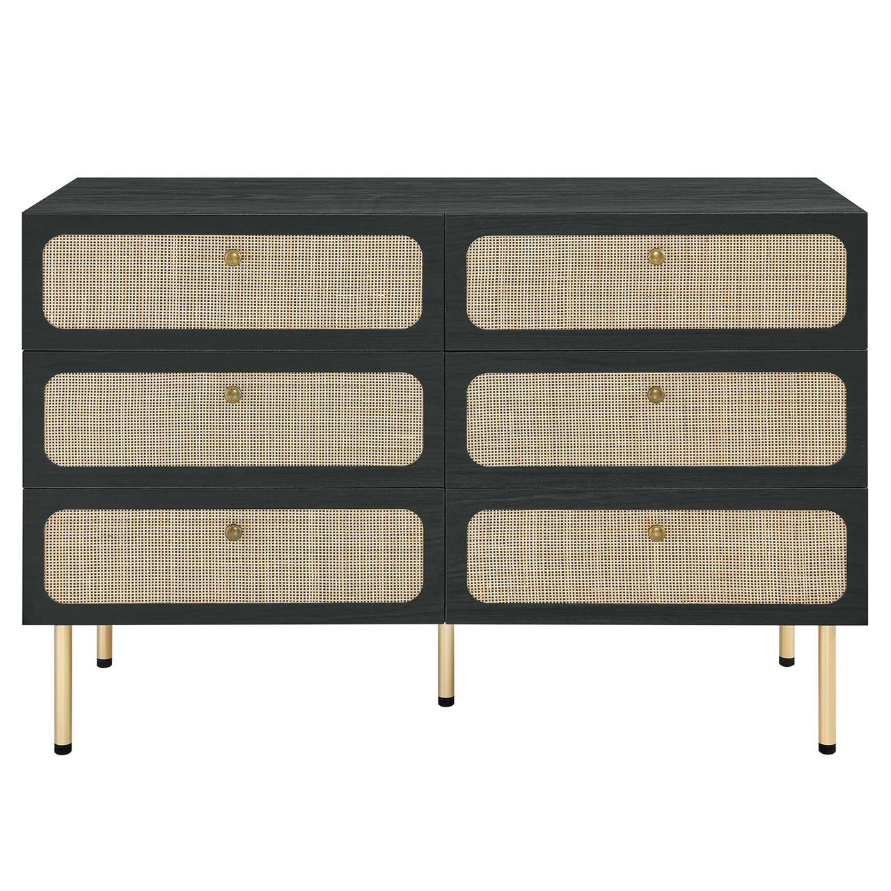 Calden 6-Drawer Compact Dresser, Black