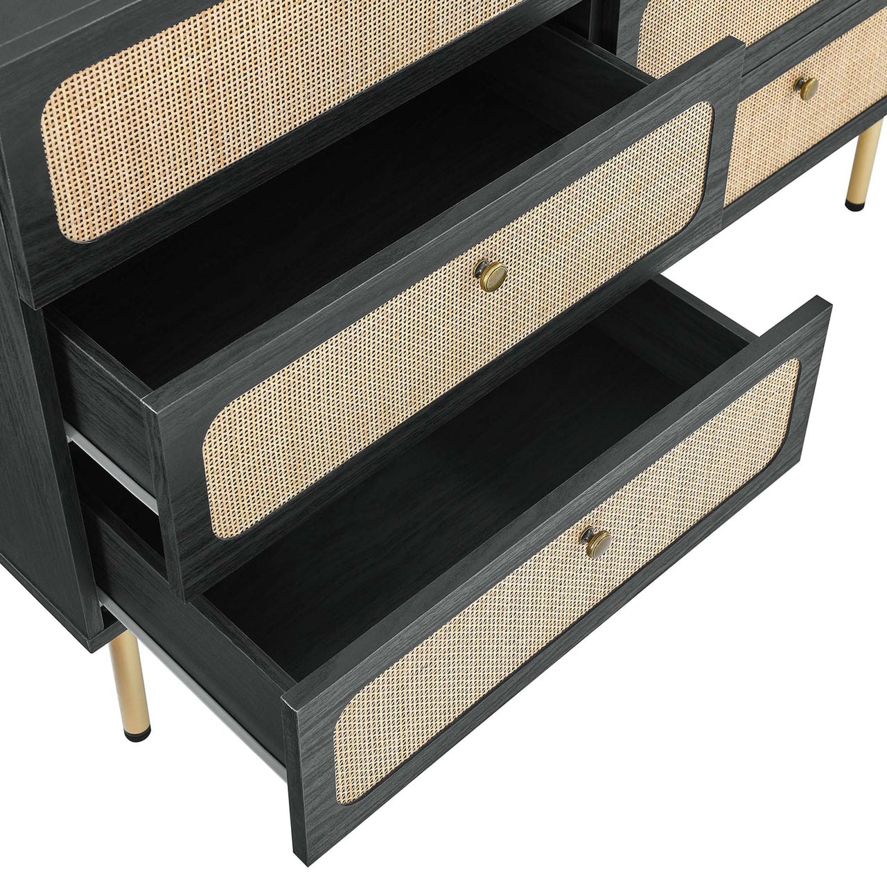 Calden 6-Drawer Compact Dresser, Black