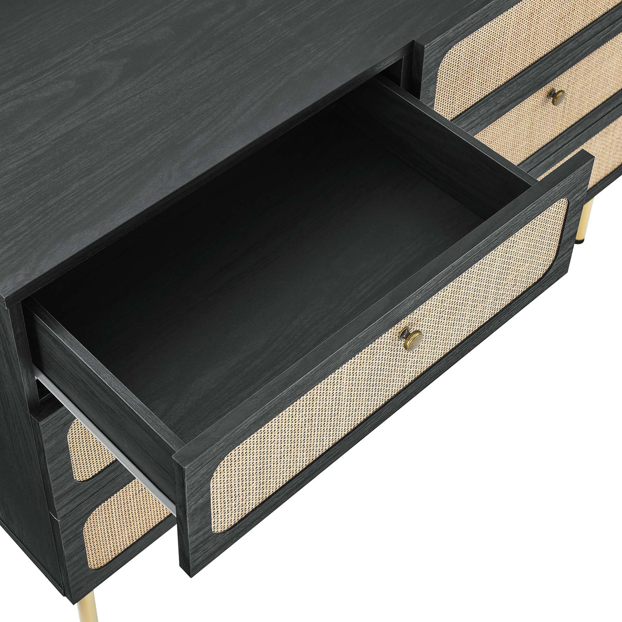 Calden 6-Drawer Compact Dresser, Black