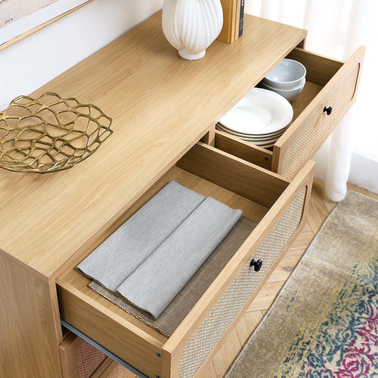 Chaucer 6-Drawer Compact Dresser, Oak
