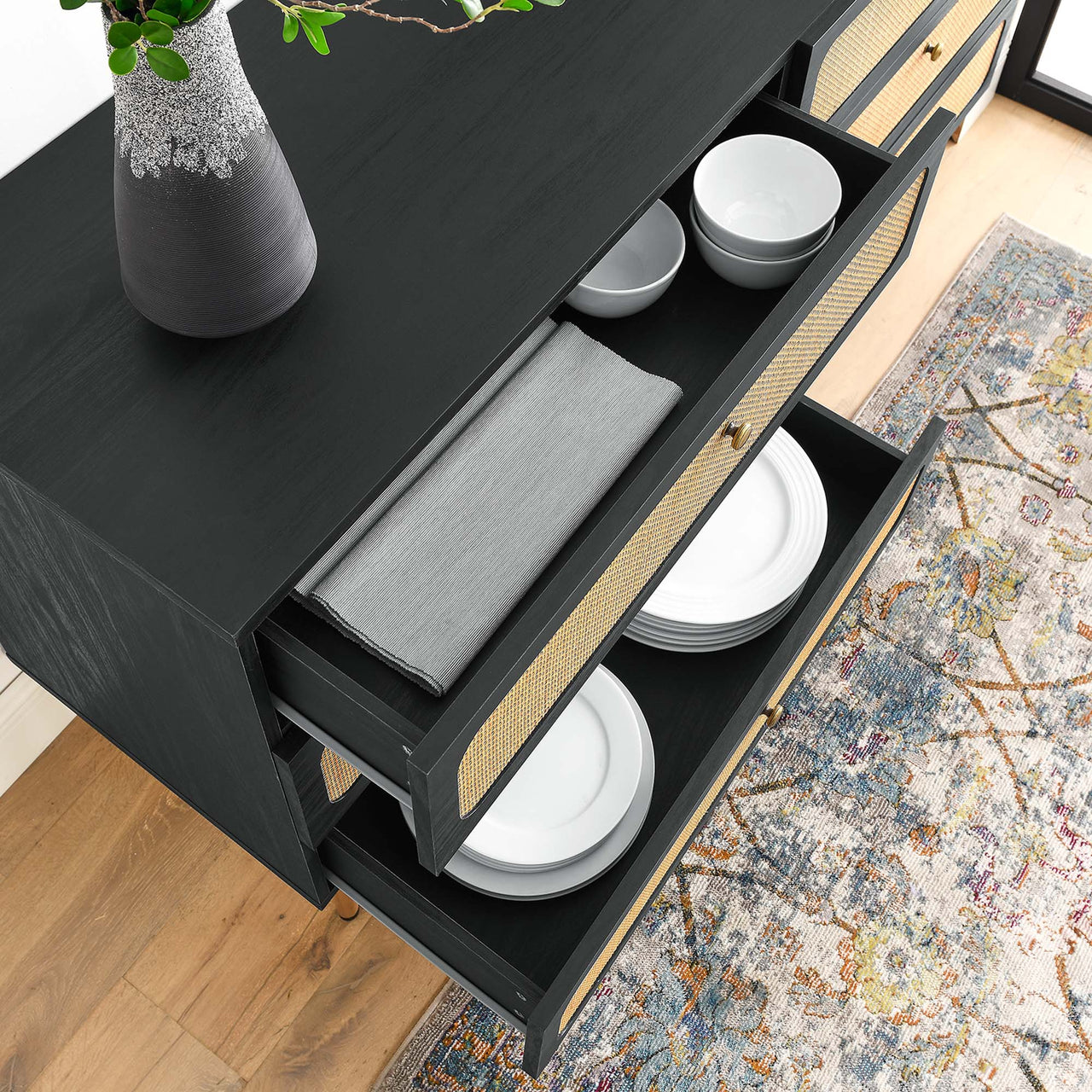 Calden 6-Drawer Dresser, Black