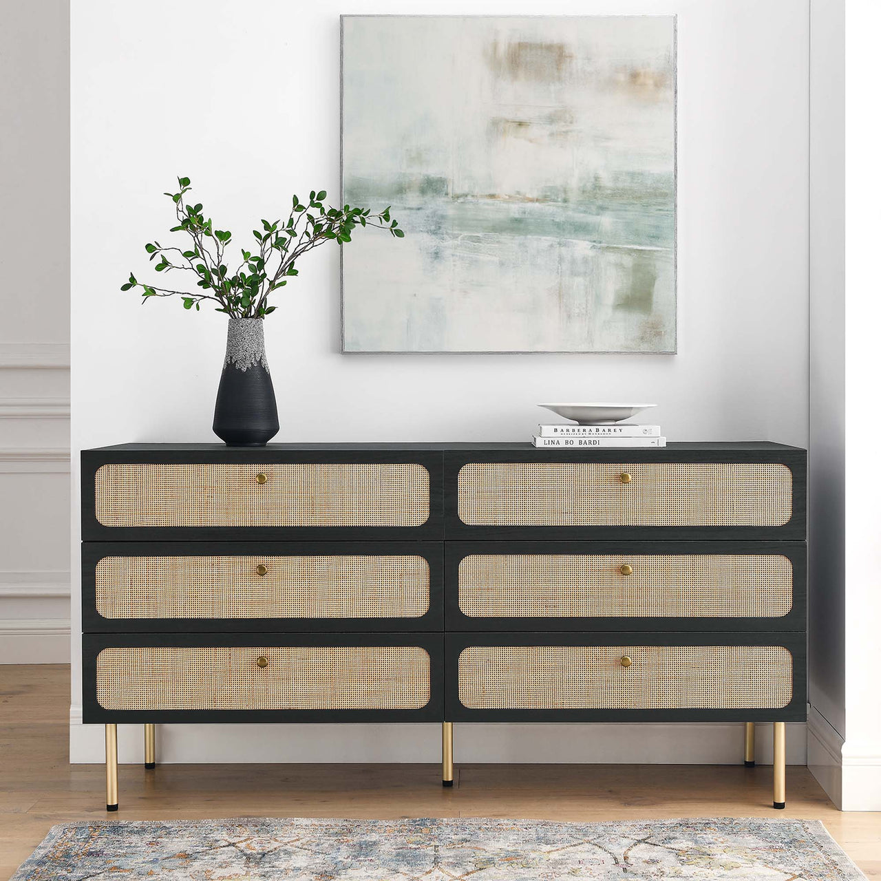 Calden 6-Drawer Dresser, Black