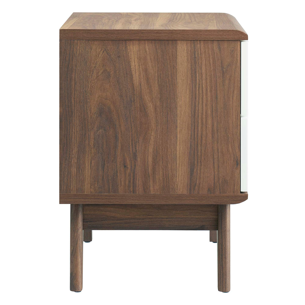 Lunel 2-Drawer Nightstand, Walnut & White