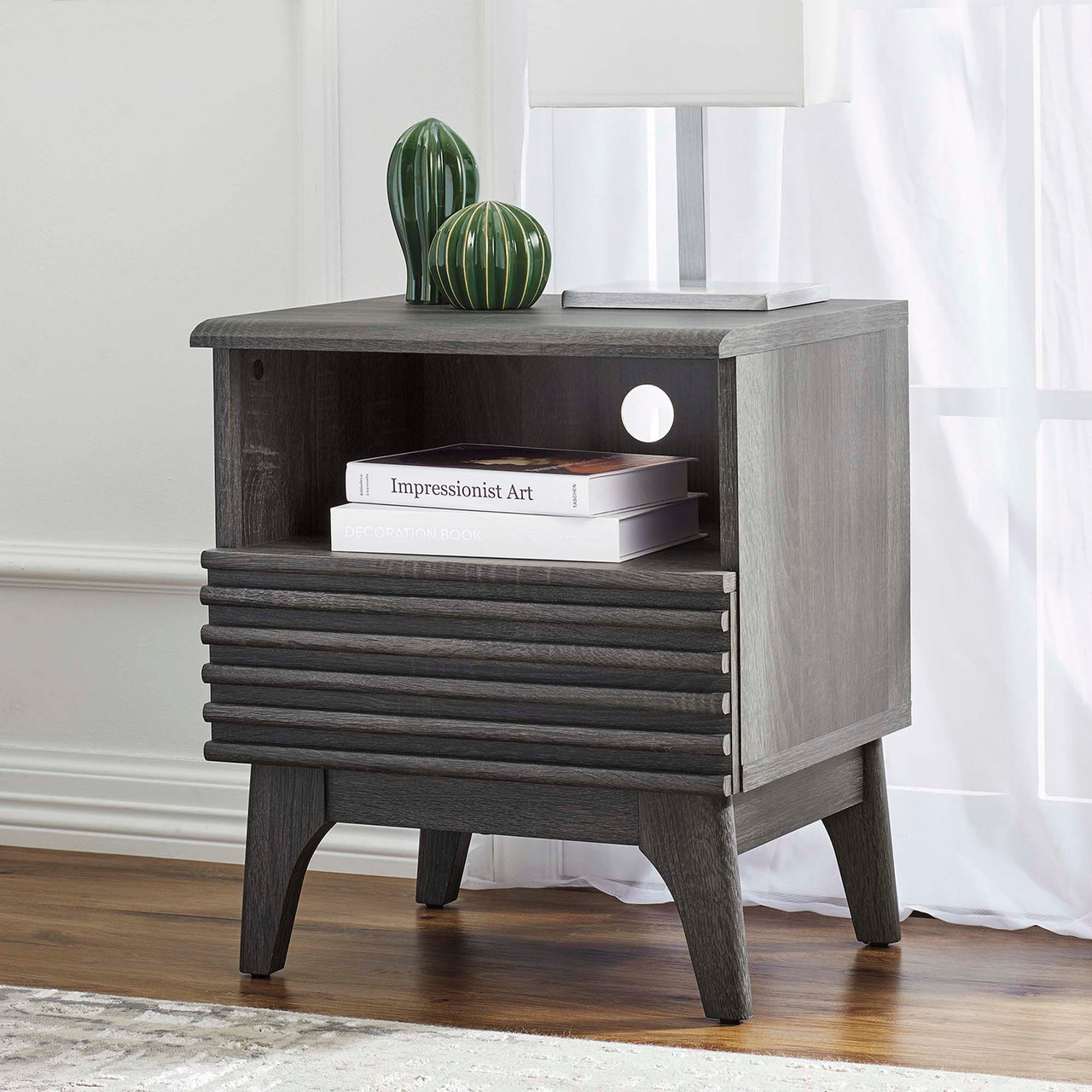 Ventra Display Nightstand, Small, Charcoal