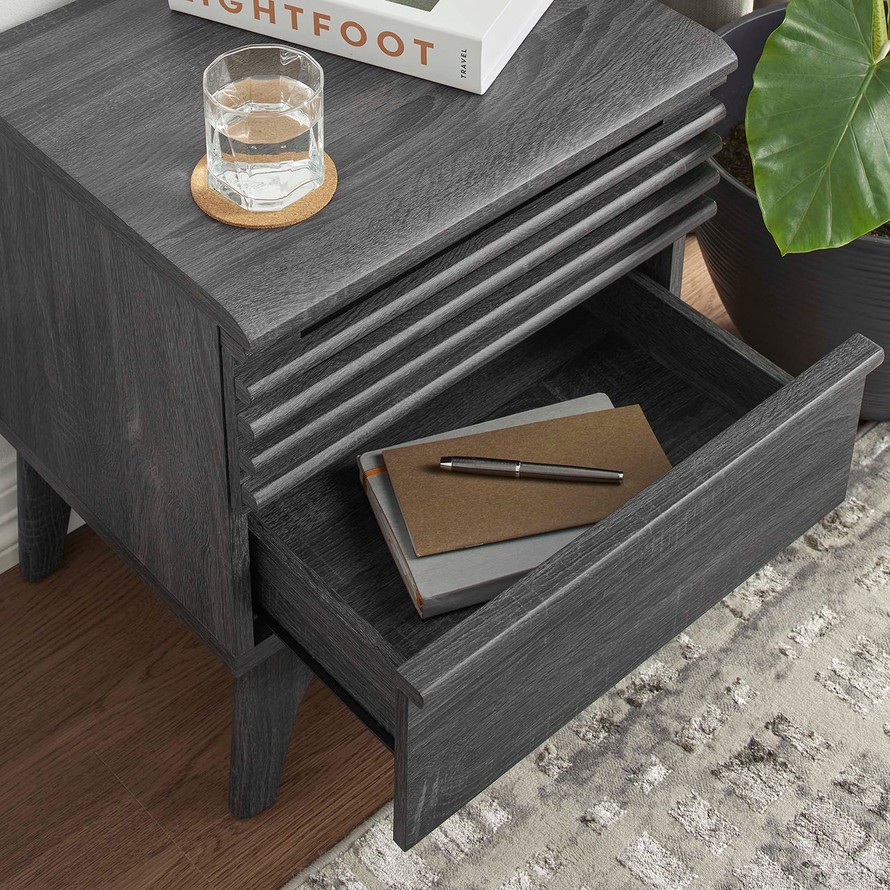 Ventra Nightstand, Small, Charcoal
