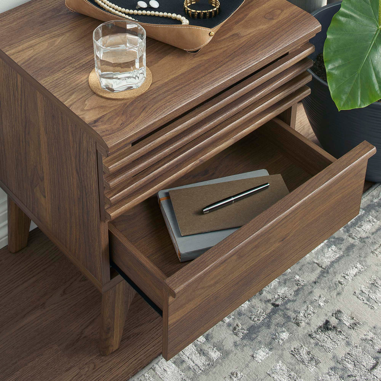 Ventra Nightstand, Small, Walnut