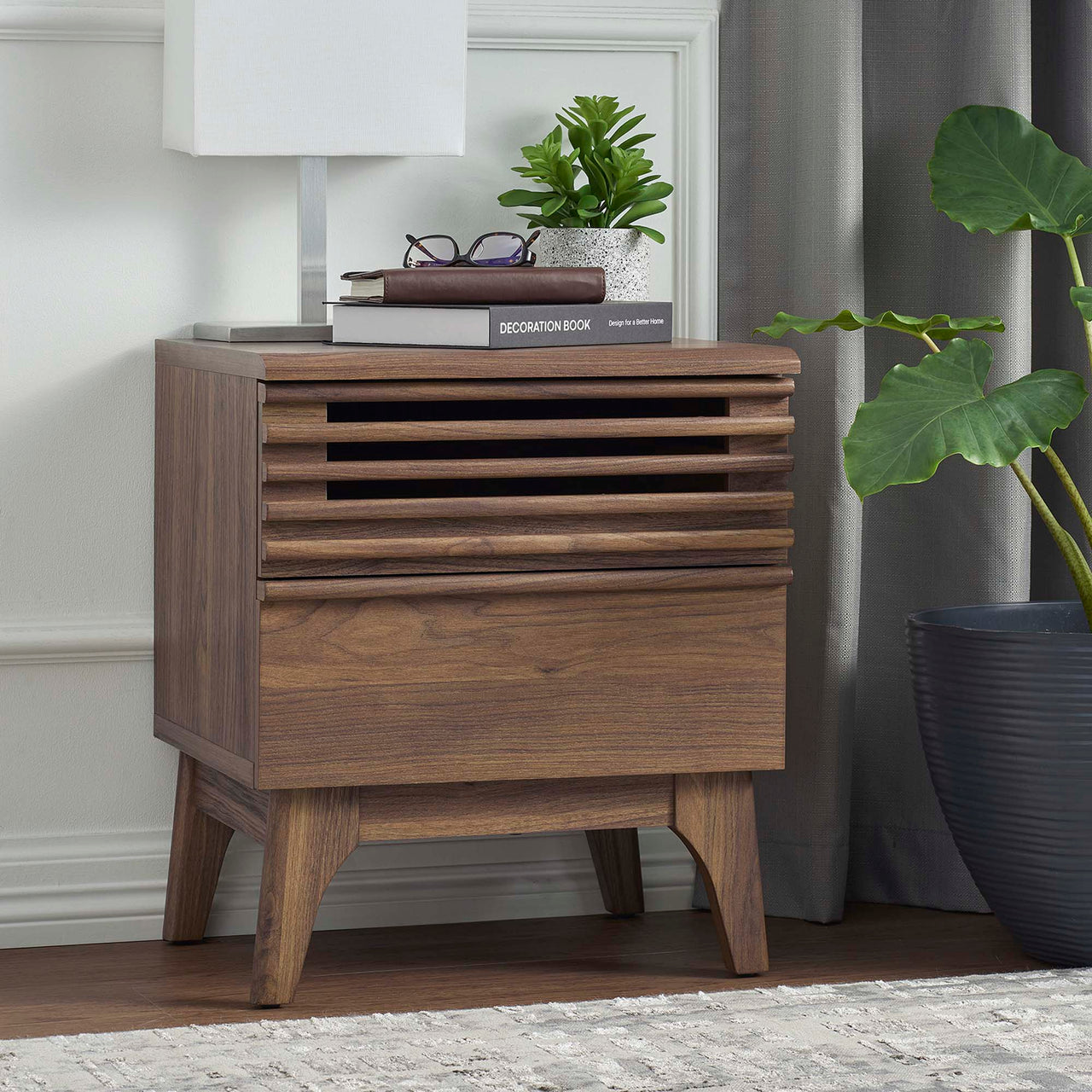 Ventra Nightstand, Small, Walnut