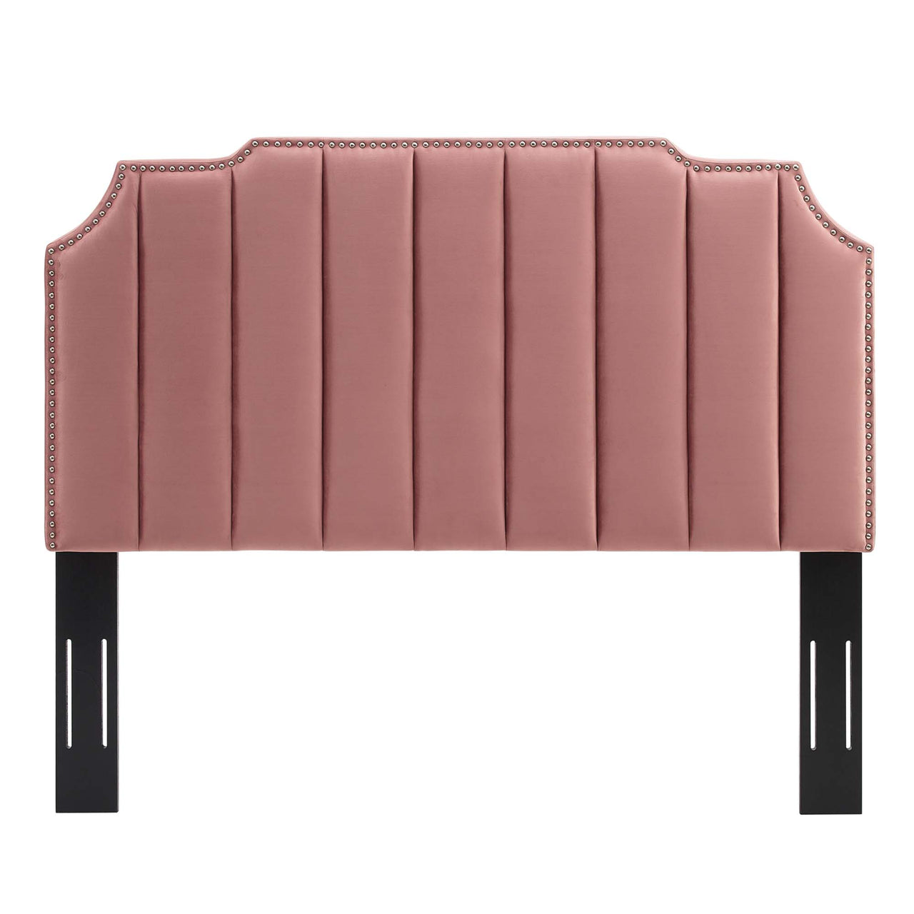 Chalette Velvet King Platform Bed, Dusty Rose