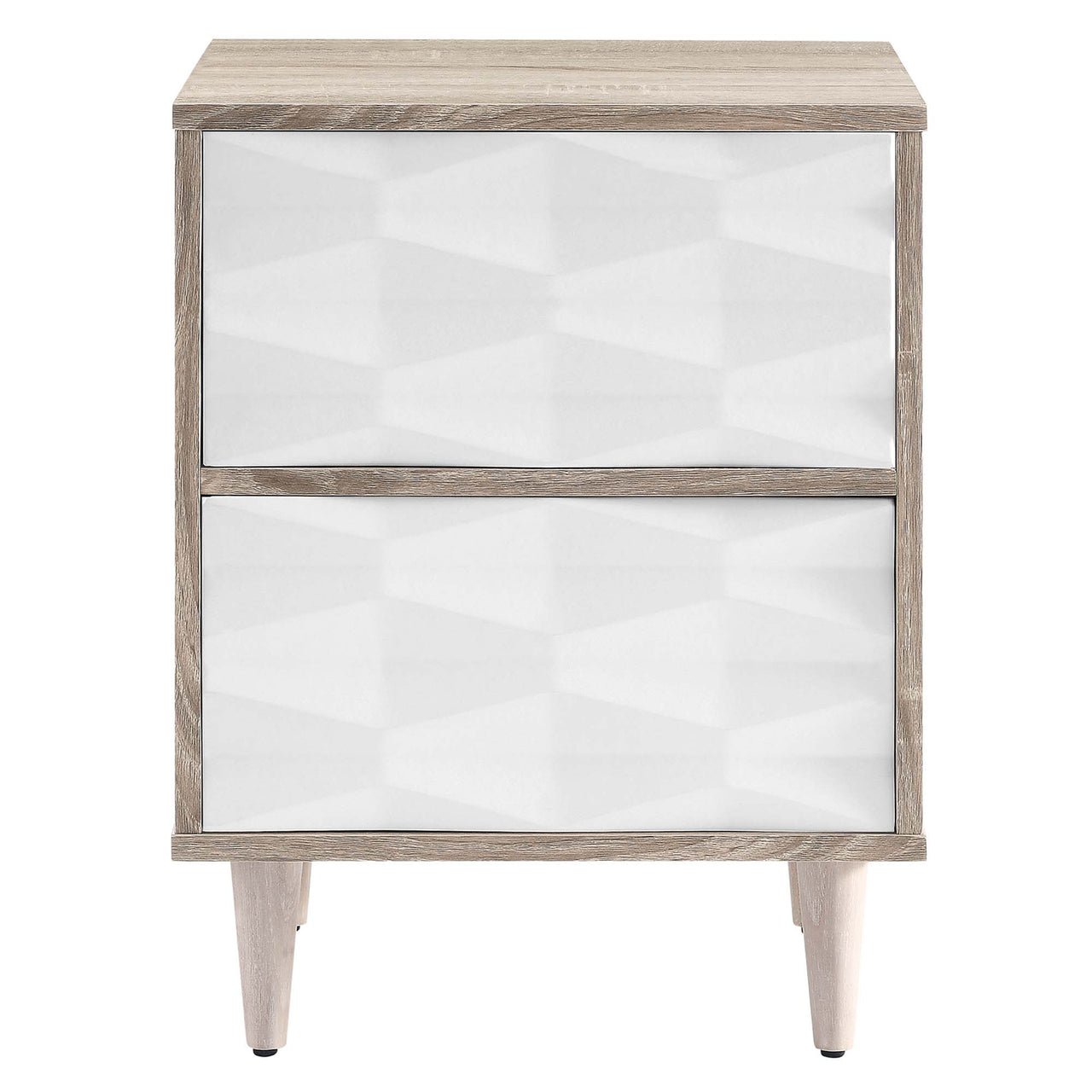 Cymber Nightstand, Oak & White