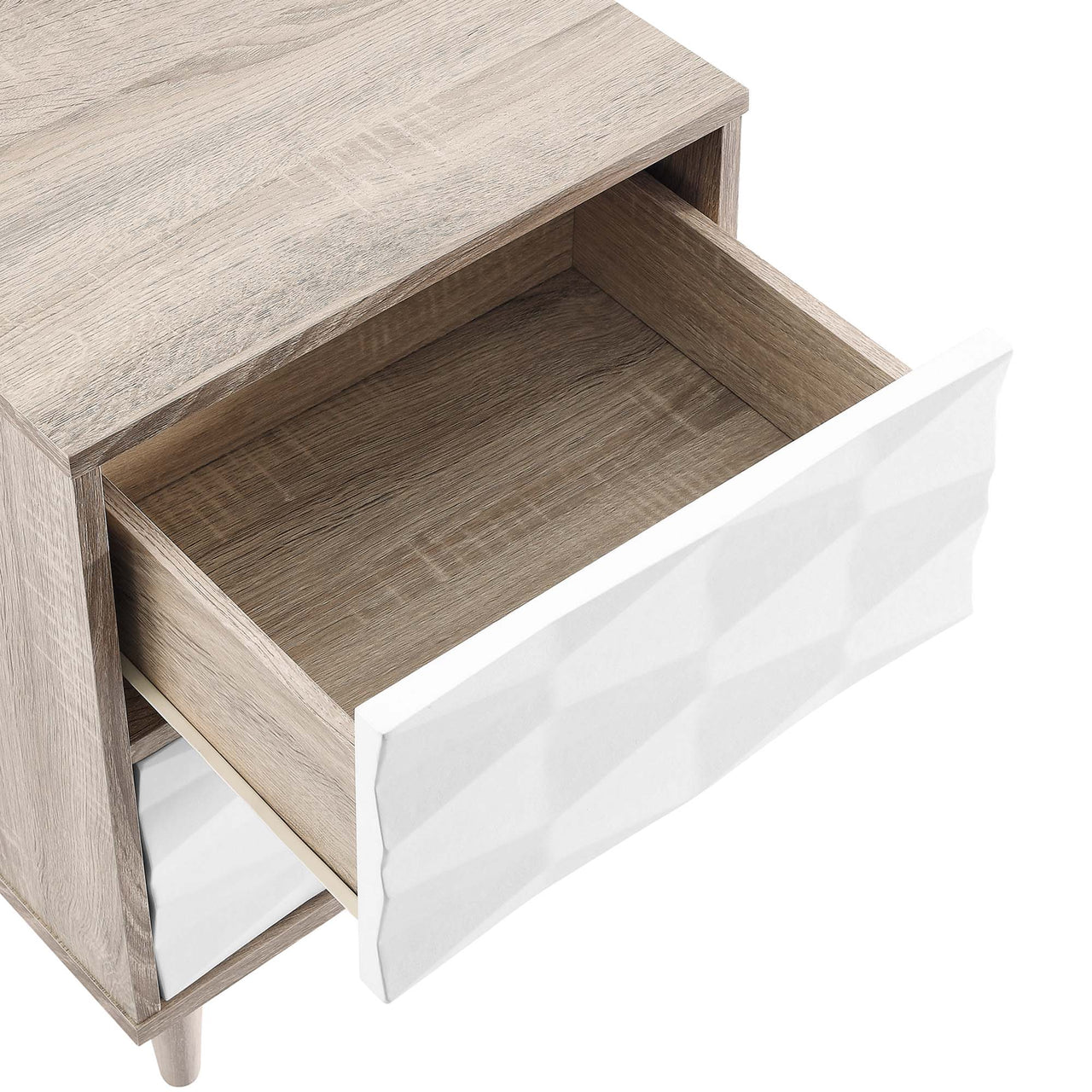 Cymber Nightstand, Oak & White
