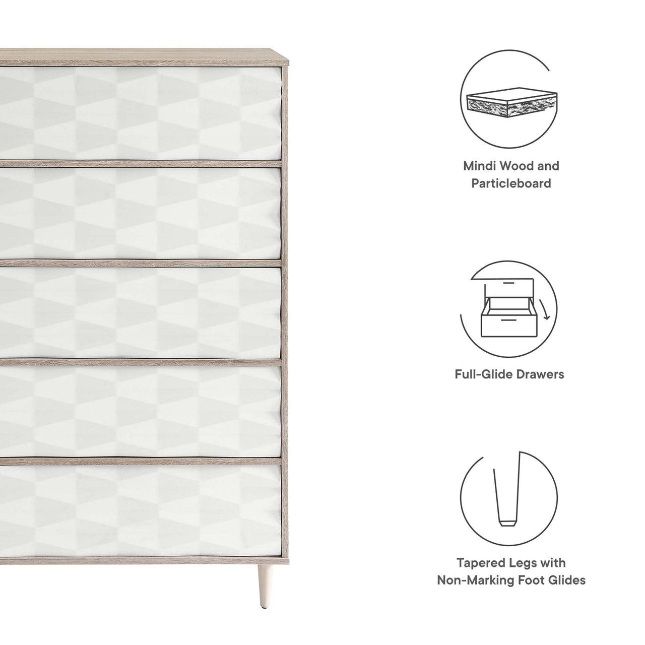 Cymber Chest, Oak & White